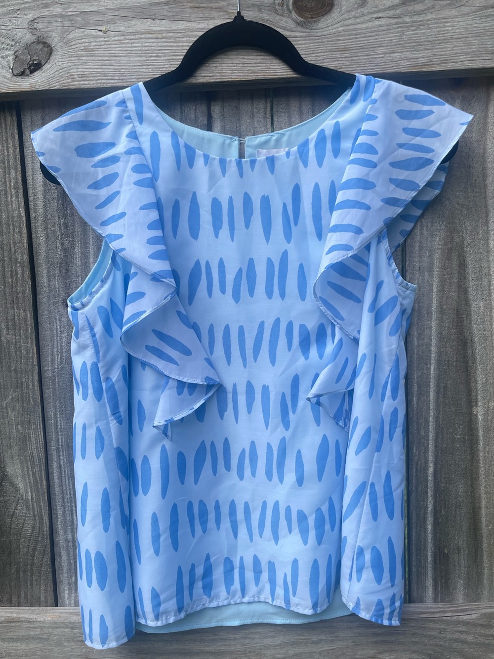 J. Marie Light Blue Ruffle Sleeve Camisole Top Sz S